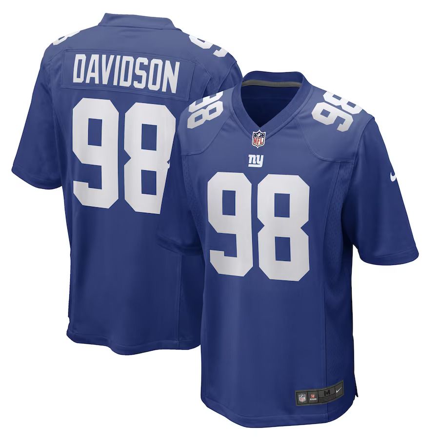 Men New York Giants #98 D.J. Davidson Nike Royal Game Player NFL Jersey